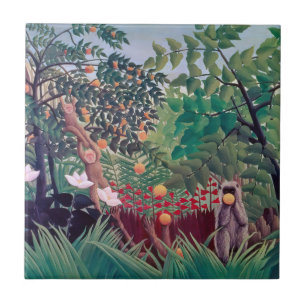 Azulejo De Cerâmica Henri Rousseau - Paisagem Exótica