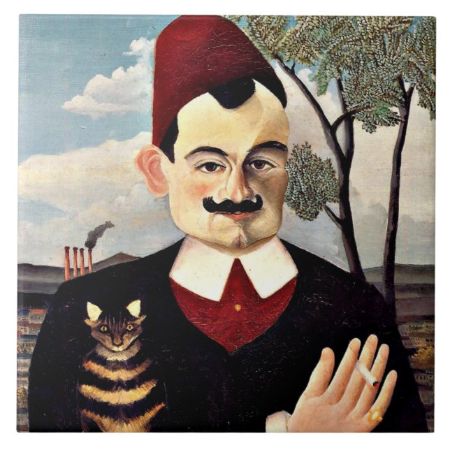 Azulejo De Cerâmica Henri Rousseau - Retrato de Monsieur X (Frente)