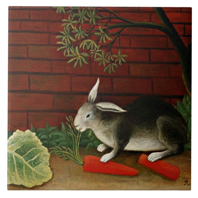 Azulejo De Cerâmica Henri Rousseau trabalho de arte, Coelho (Frente)