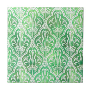 Azulejo De Cerâmica Herádica Com Coroa E Flores