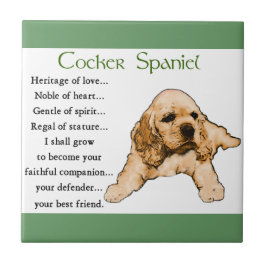 Azulejo De Cerâmica Herança do Amor do Cocker Spaniel