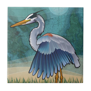 Azulejo De Cerâmica Herão Azul Costeiro