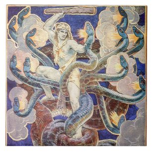 Azulejo De Cerâmica Hércules e a Hidra