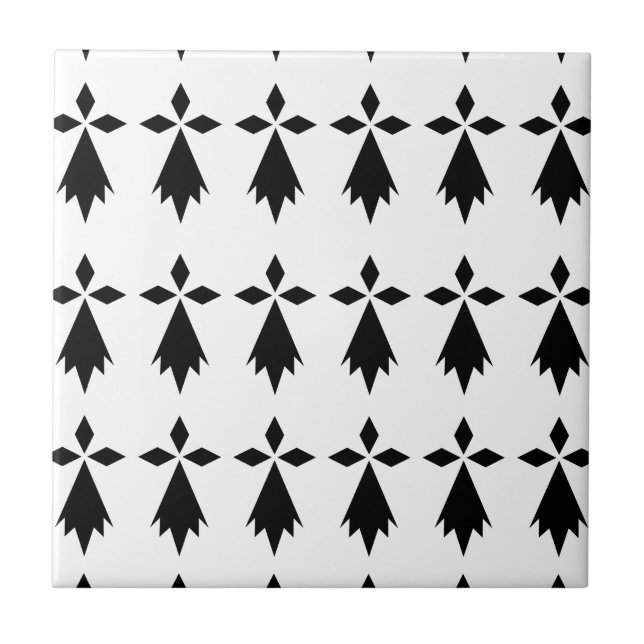 Azulejo De Cerâmica hermine bandeira Bretanha (Frente)