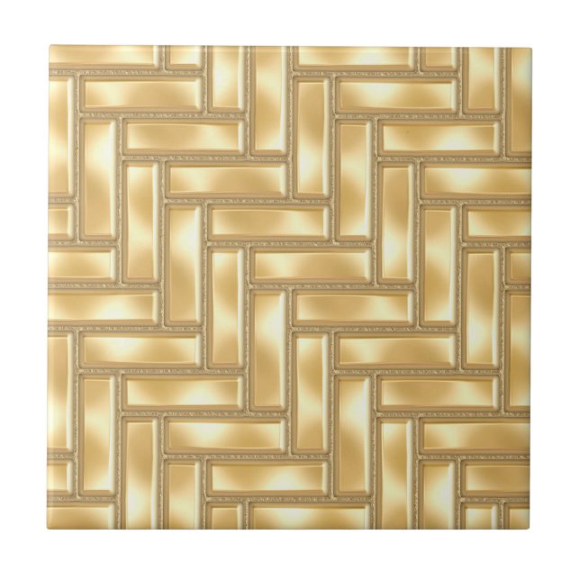 Azulejo De Cerâmica Herringbone Dourado (Frente)