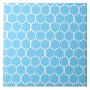 Azulejo De Cerâmica Hexágono 1 dos azul-céu