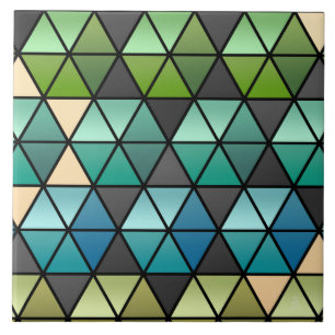 Azulejo De Cerâmica Hexágono Incluso em Verde, Teal + Tan