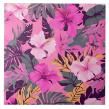 Hibisco Rosa Tropical - Design Floral Folha