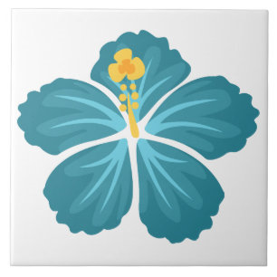 Azulejo De Cerâmica Hibiscus azul