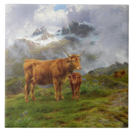 Azulejo De Cerâmica Highland Cattle (por Rosa Bonheur)