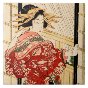Azulejo De Cerâmica Hikeyotsu no you no ame (Vintage impressão japon