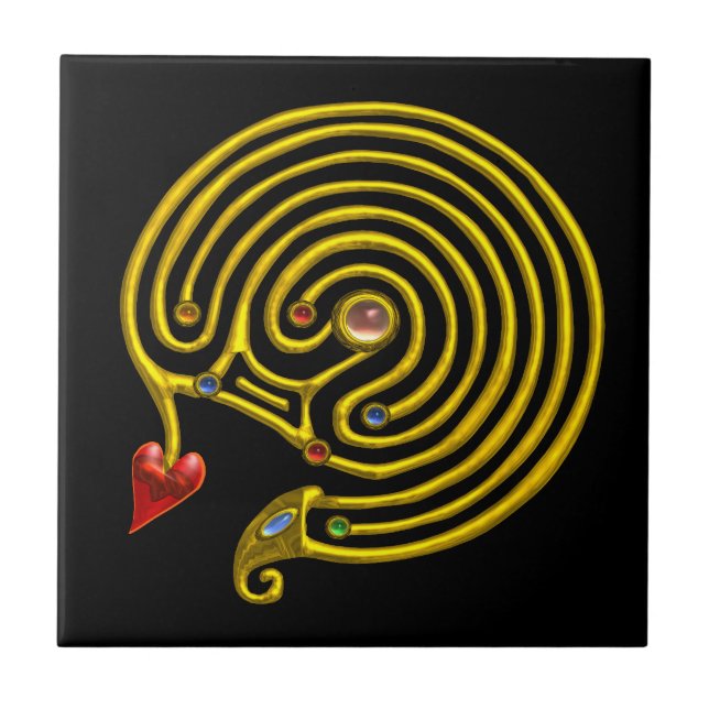 Azulejo De Cerâmica HIPER LABYRINTH, Preto (Frente)