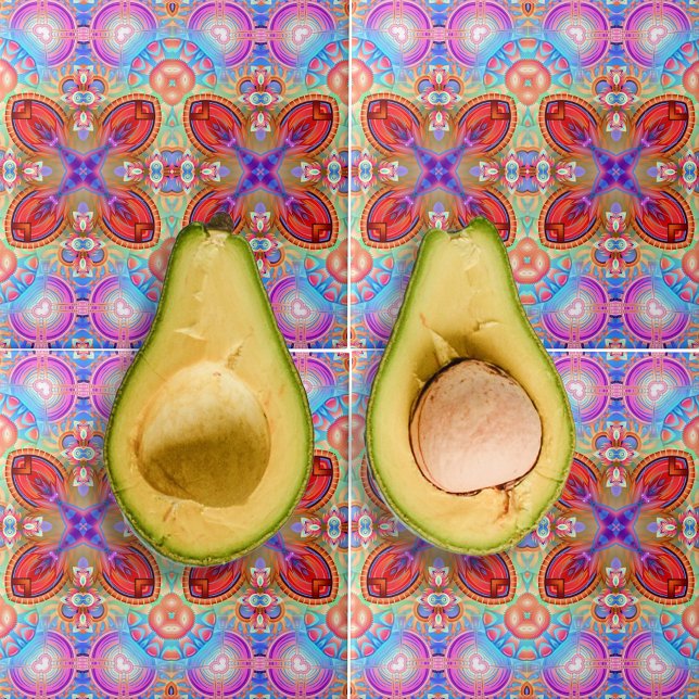 Azulejo De Cerâmica Hippie Boho Kaleidoscópico Arte Fractal Colorida (Criador carregado)