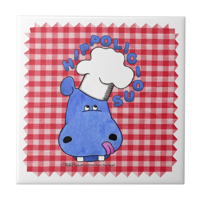 Azulejo De Cerâmica Hippo Chef Hippolicia (Frente)