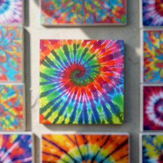 Azulejo De Cerâmica Hippy Paz Retro 60s Tie Dye