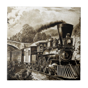 Azulejo De Cerâmica História da locomotiva com motor a vapor