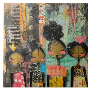Azulejo De Cerâmica História do Álbum de Recortes das Irmãs Mágicas Do