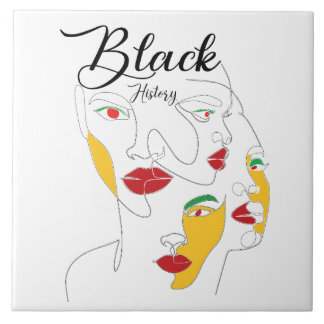 Azulejo De Cerâmica Histórico Preto Mês BHM