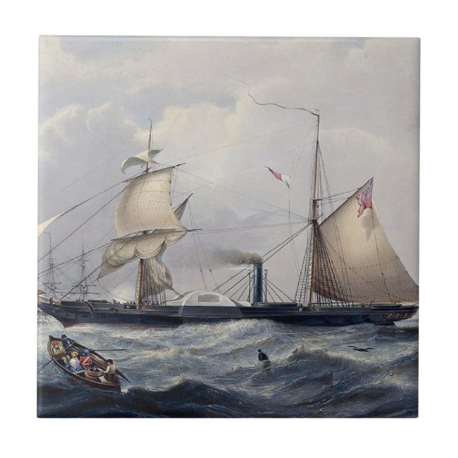 Azulejo De Cerâmica HMS Cyclops Frigate 1839 (Frente)