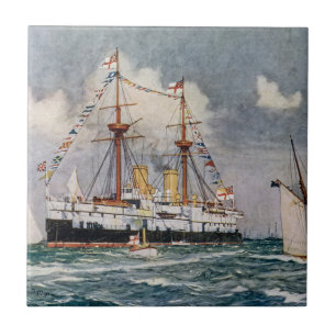 Azulejo De Cerâmica HMS Inflexible couraçado encouraçado 1876