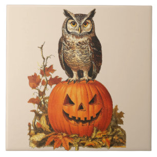 AZULEJO DE CERÂMICA  HOJE EM HALLOWEEN PUMPKIN E SAÍDAS DO OUTONO