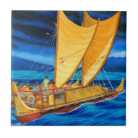 Hokulea que viaja a canoa