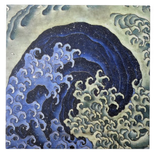 Azulejo De Cerâmica Hokusai Feminine Wave Japonês Vintage BFine Art