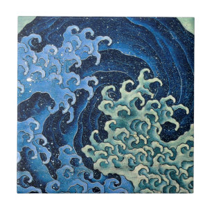 Azulejo De Cerâmica Hokusai Feminine Wave Vintage Ocean