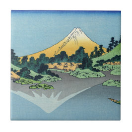 Azulejo De Cerâmica Hokusai - O Monte Fuji Reflete no lago Kawaguchi