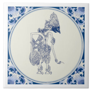 Azulejo De Cerâmica Holandês-Indonésia Shadow Puppet Delft Blauw V2.