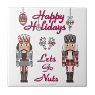 Azulejo De Cerâmica Holiday Nutcracker deixa Loucos irem