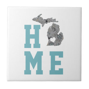Azulejo De Cerâmica Home É Michigan O Decinto Do Estado Dos Lagos Exce