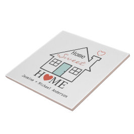 Azulejo De Cerâmica Home Sweet Home personalizado