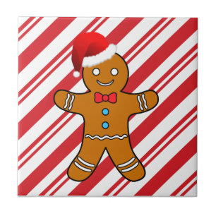 Azulejo De Cerâmica homem de pão-de-espécie no Natal