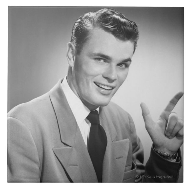 Azulejo De Cerâmica Homem que aponta 2 (Frente)