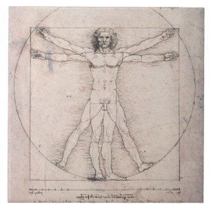 Azulejo De Cerâmica Homem Vitruviano, Leonardo da Vinci
