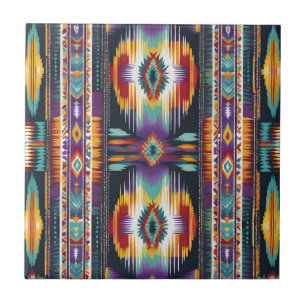 Azulejo De Cerâmica Homenagem nativa americana ao Abstrato S4