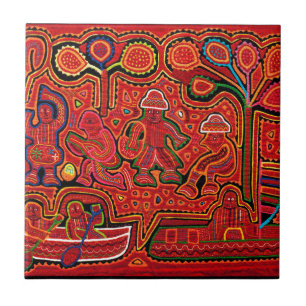 Azulejo De Cerâmica Homens Cuna Indianos em Cayucos