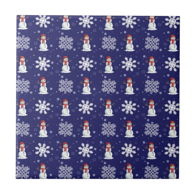 Azulejo De Cerâmica Homens nevado (Frente)