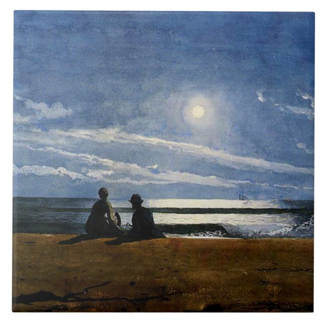 Azulejo De Cerâmica Homer - Lua, pintura de arte, (Frente)
