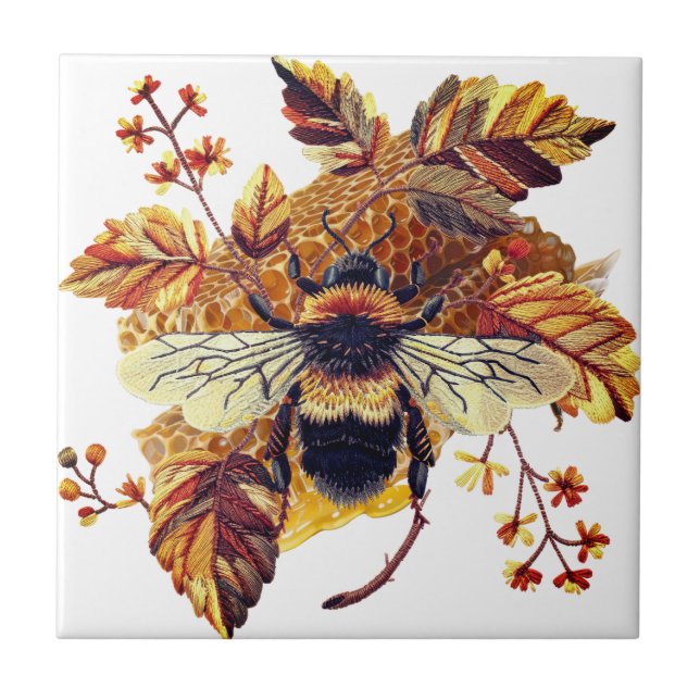 Azulejo De Cerâmica HoneyBee HoneyComb Autumn White | (Frente)