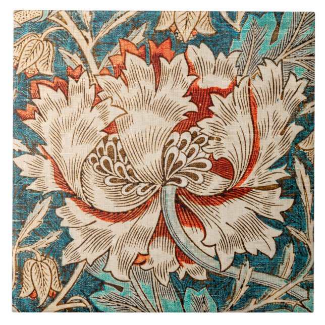 Azulejo De Cerâmica Honeysuckle, William Morris (Frente)