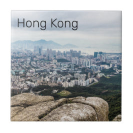 Azulejo De Cerâmica Hong Kong Lion Hill Skyline Panorama Souvenir