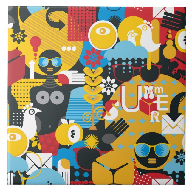 Azulejo De Cerâmica Hora de Verão (Frente)