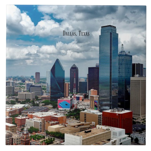 Azulejo De Cerâmica Horizonte de Dallas, Texas (Frente)