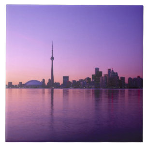 Azulejo De Cerâmica Horizonte de Toronto à noite, Ontário, Canadá