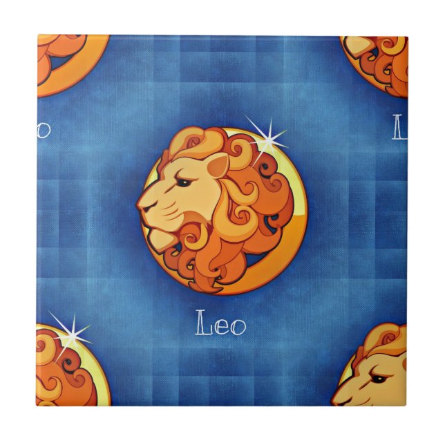 Azulejo De Cerâmica horóscopo leo (Frente)
