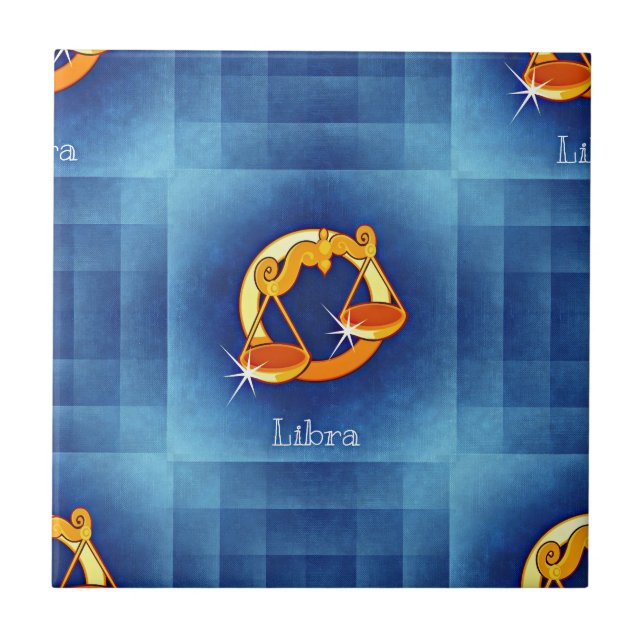 Azulejo De Cerâmica horóscopo libra (Frente)