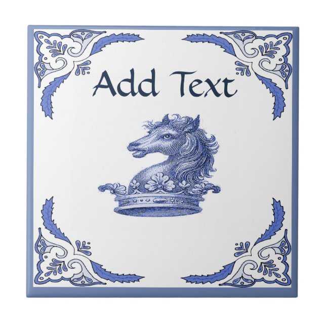Azulejo De Cerâmica HORSE Azulejo, Dutch Look, Personalize (Frente)