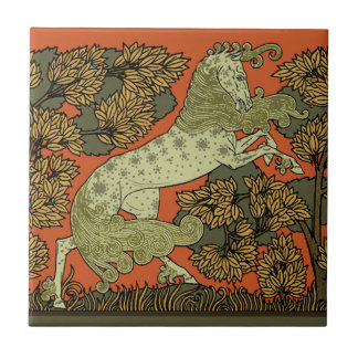 Azulejo De Cerâmica Horse Medieval Arts Artesanatos Art Nouveau